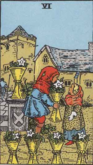 Six of Cups tarot card from the Path of Light deck