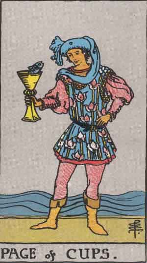 Page of Cups tarot card from the Path of Light deck