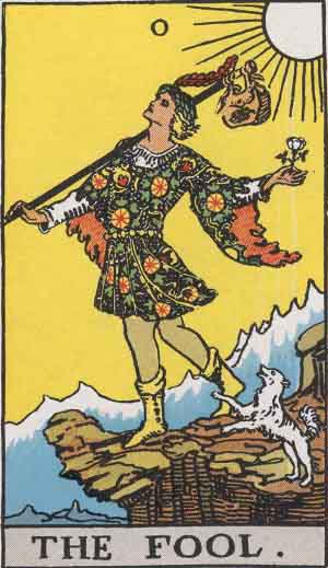 The Fool tarot card from the Path of Light deck