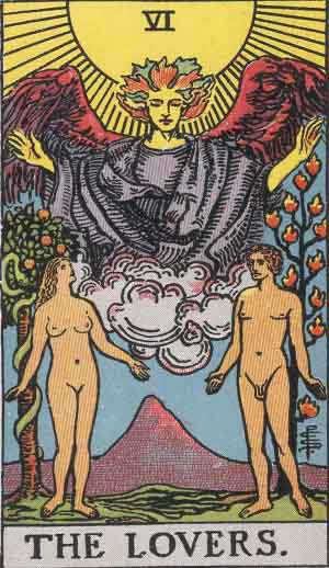 The Lovers tarot card from the Path of Light deck