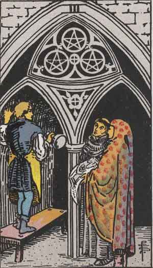 Three of Pentacles tarot card from the Path of Light deck