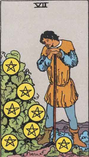 Seven of Pentacles tarot card from the Path of Light deck