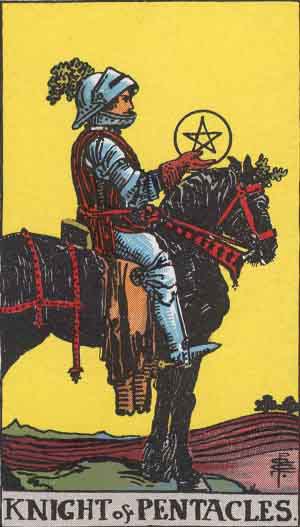Knight of Pentacles tarot card from the Path of Light deck