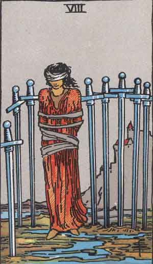 Eight of Swords tarot card from the Path of Light deck