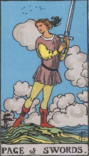 Page of Swords tarot card from the Path of Light deck