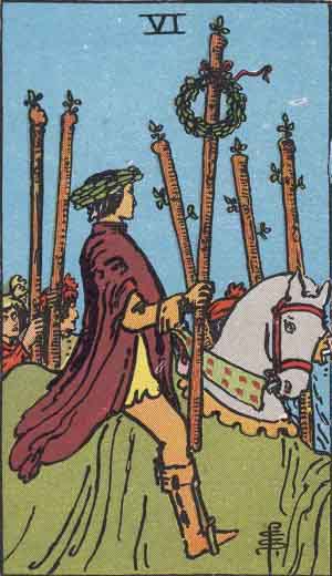 Six of Wands tarot card from the Path of Light deck