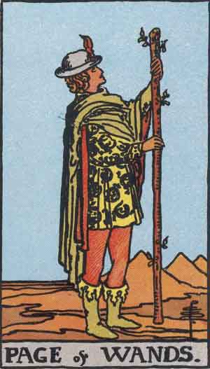 Page of Wands tarot card from the Path of Light deck
